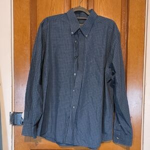 Eddie Bauer Navy Plaid Casual Shirt